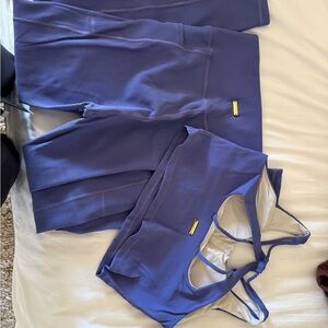 Til You Collapse Purple Leggings and Sports Bra Set